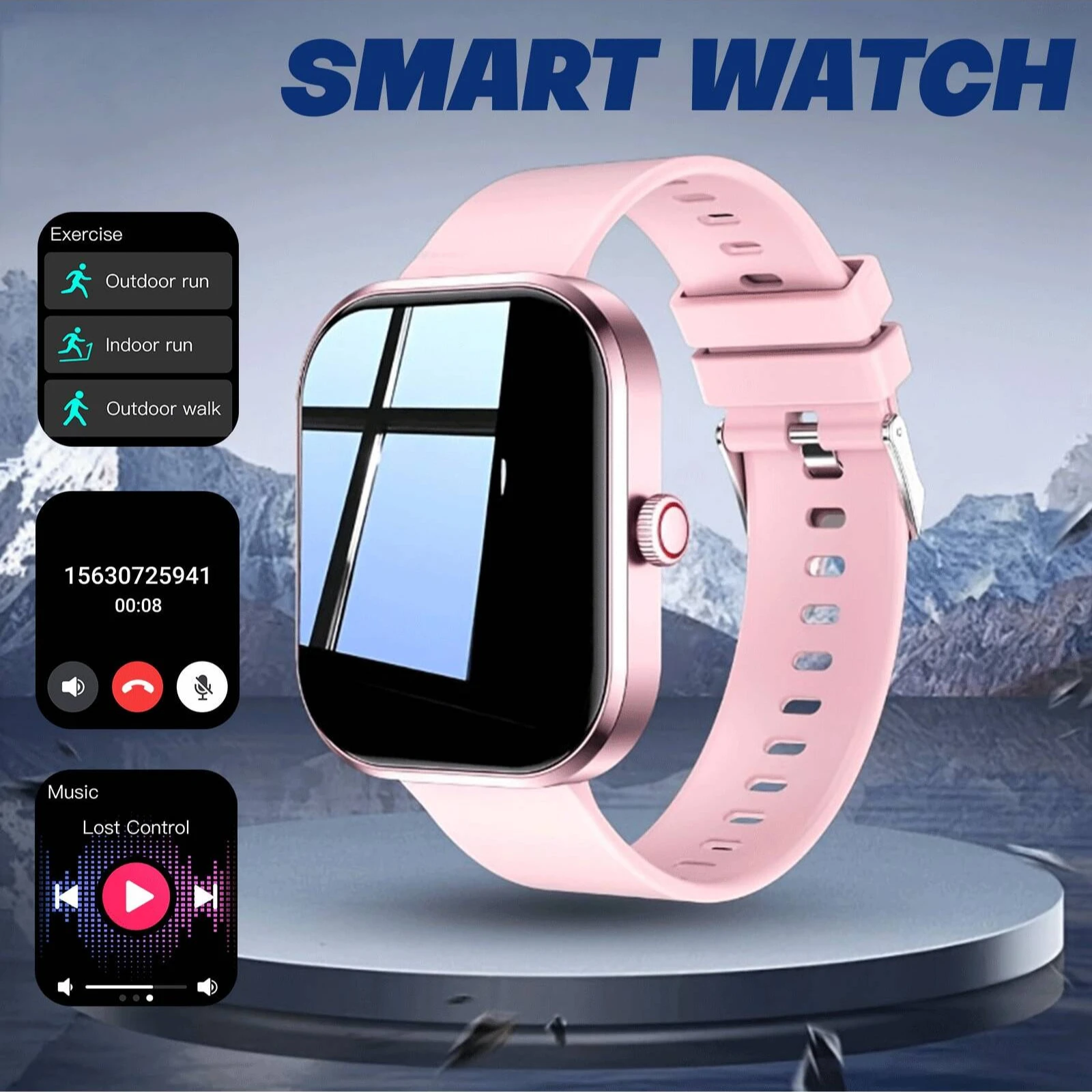 ساعة ذكية مع مكالمات لاسلكية وتنبيهات الرسائل وأوضاع رياضية متعددة – هدية مثالية للرجال والنساء #1