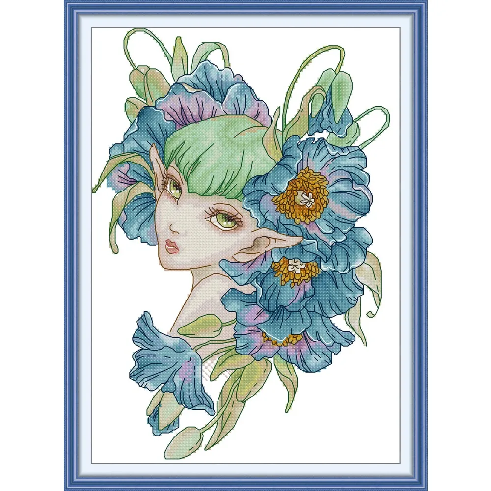 

Набор для вышивания крестиком Joy Sunday, новый, с нанесенным рисунком, 11/14/16CT, простой узор, ткань Аида, набор для вышивания — Дух Орхидеи