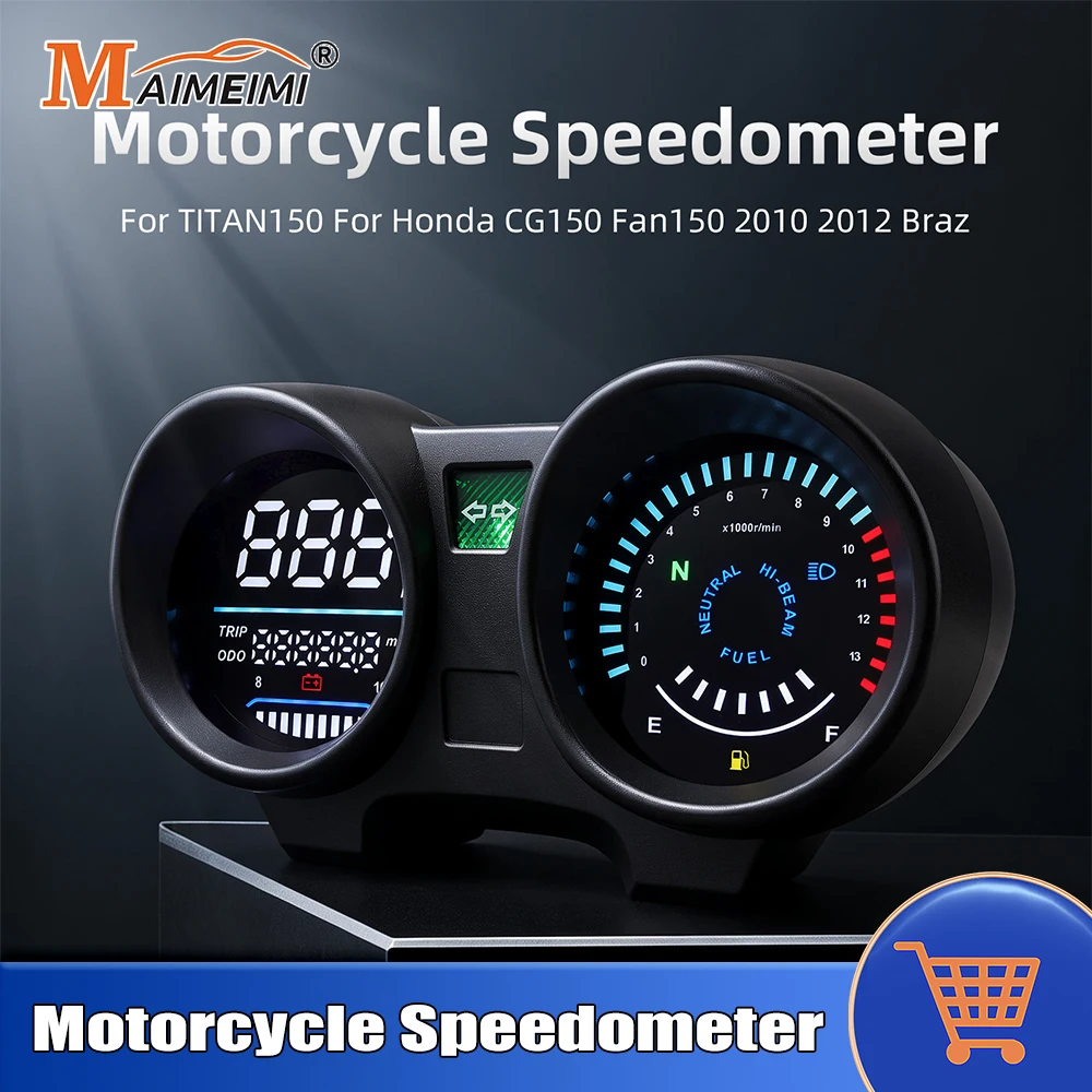 Motorcycle LED Digital Speedometer Dashboard RPM Speed Fuel Gauge Volt Meter For Brazil Honda Titan 150 CG150 Fan150 Odometer