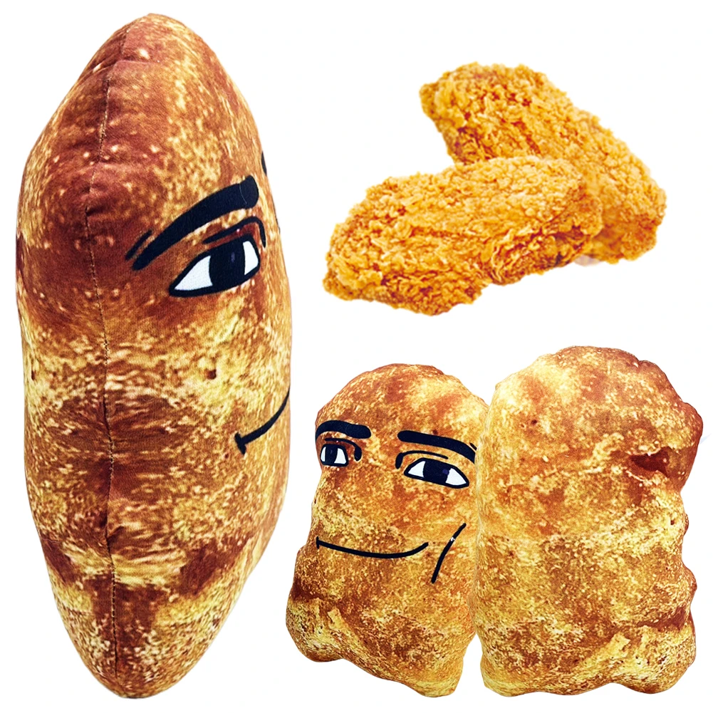 창의적인 치킨 너겟과 다리 봉제 장난감, 큰 치킨 블록 봉제 베개, 귀여운 치킨 너겟이 어린이 및 성인용 봉제 장난감