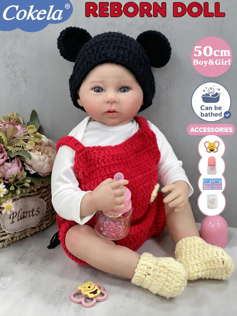 

Cokela 20inch / 50cm Real baby doll Real Soft Touch Baby Realistic Silicone Reborn Baby Doll With Hand-Drawing Hair