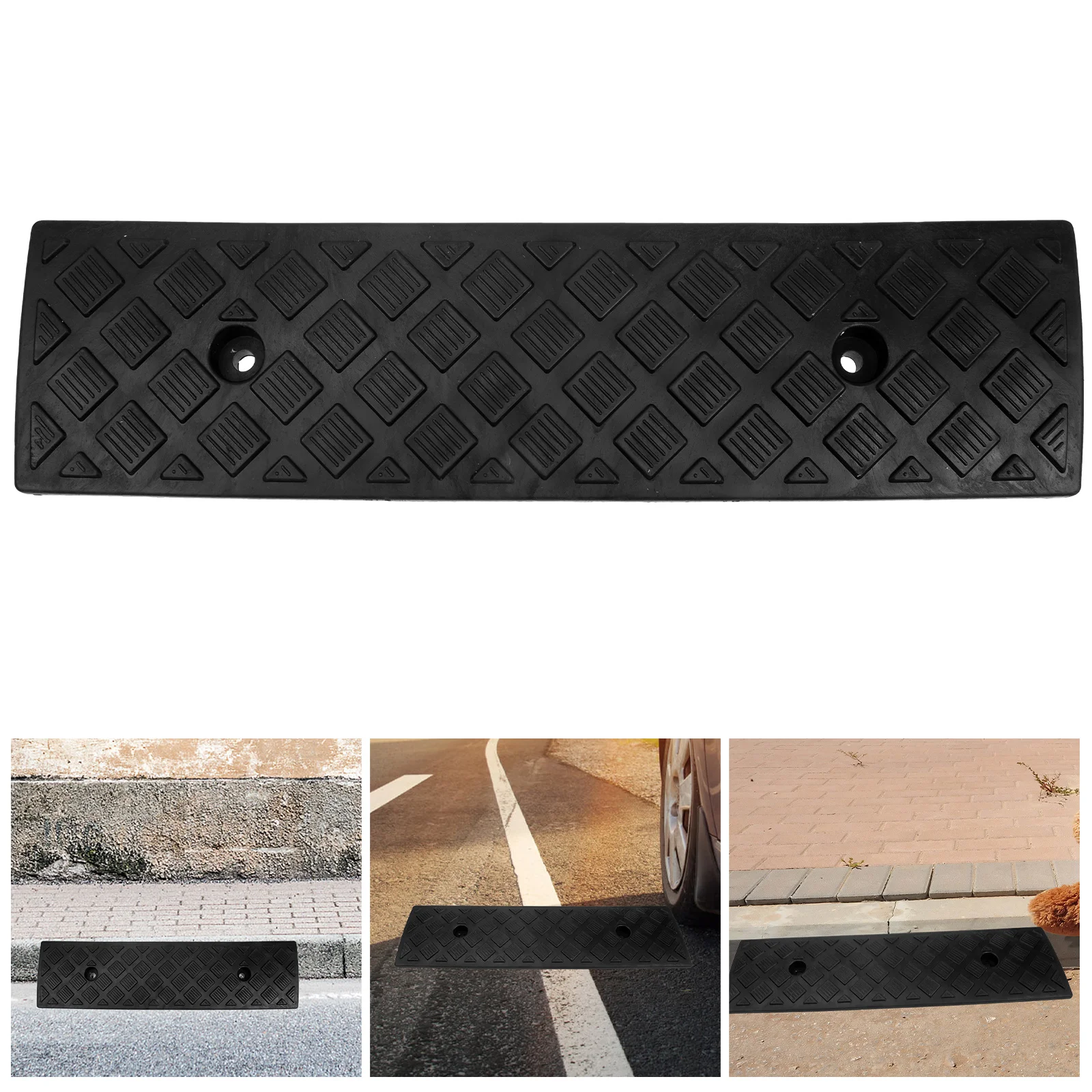 Step Mat Slope Heavy Duty Ramp Sidewalk Curb Ramps Trolley Motorcycle Rubber for Driveway Loading Dock