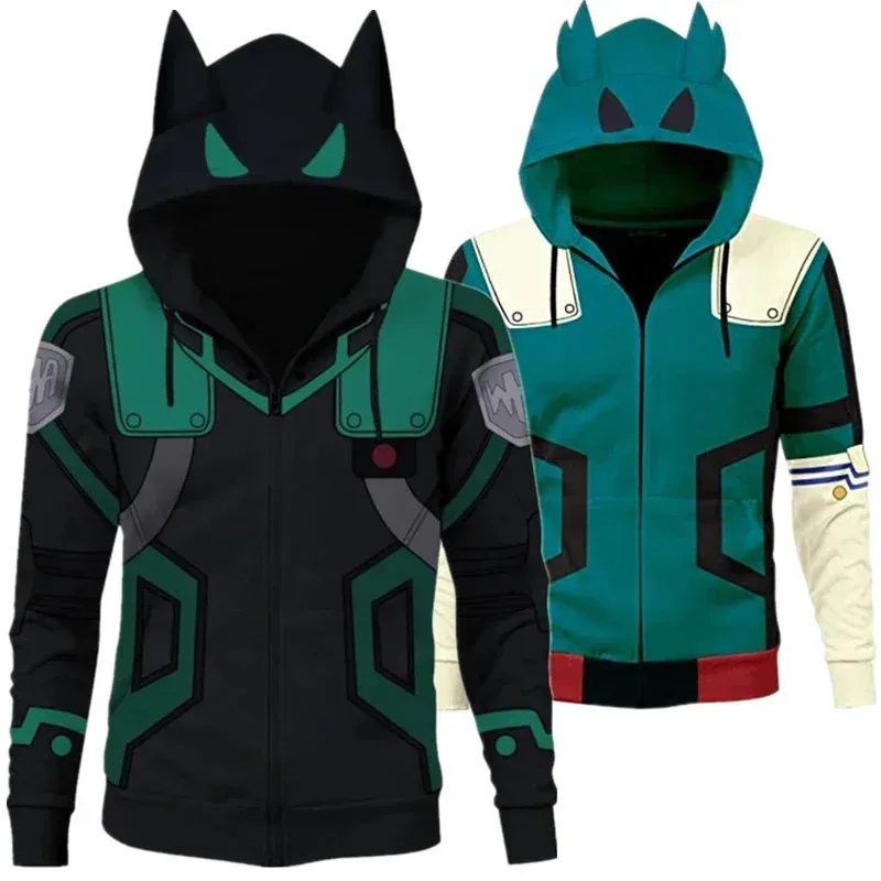 Anime My Hero Academia Midoriya Izuku Deku Cosplay chaqueta de disfraz adulto Unisex Sudadera con capucha abrigo sudaderas
