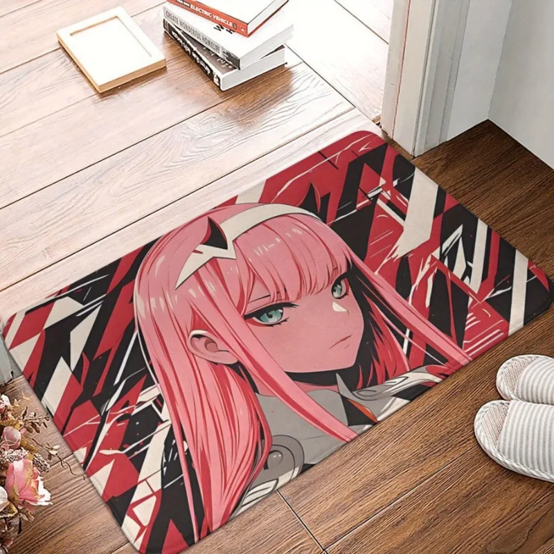 Zero Two - Darling in The Franxx Inspired Anti-Slip Doormat | Machine Washable Flannel Rug for Home Decor