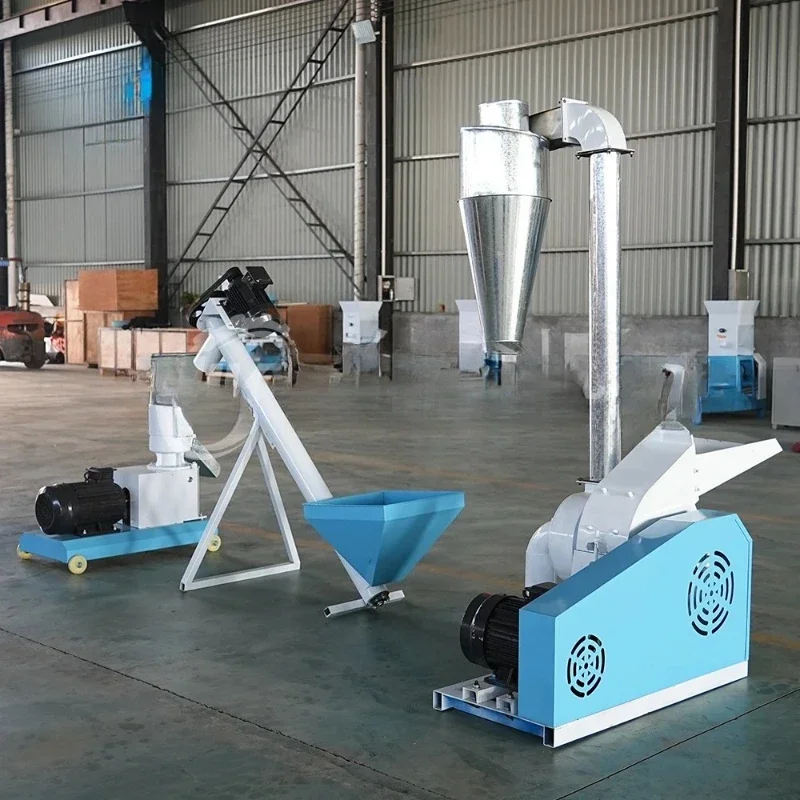 Animal Mini Cattle Chicken Fish Cat Feed Pellet Making Machine Floating for Livestock Feed Homemade Pelletizer Pelet MachineLine