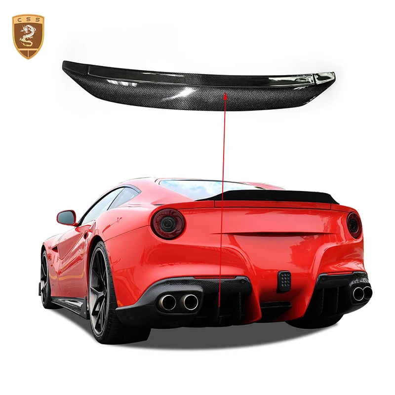 For Ferrari F12 Berlinetta 2013 2014 2015 2016 DMC Style Carbon Fiber Rear Truck Tailgate Boot Duck Spoiler Wing Lip Bodykits