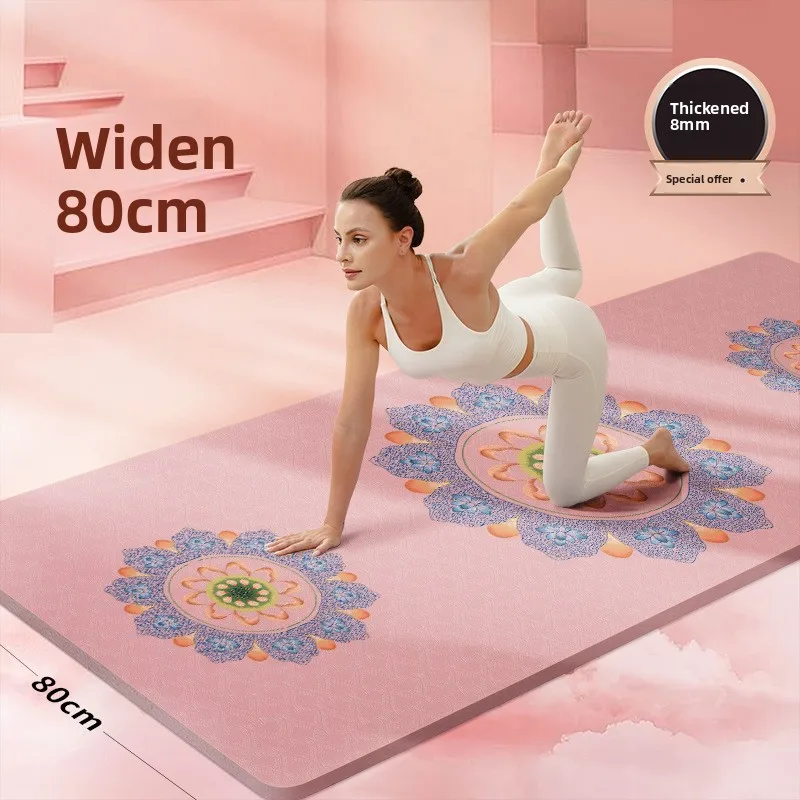 

TPE Yoga Mat 8mm Thick Silent Non Slip for Women Home Workout Dance Jump Rope
