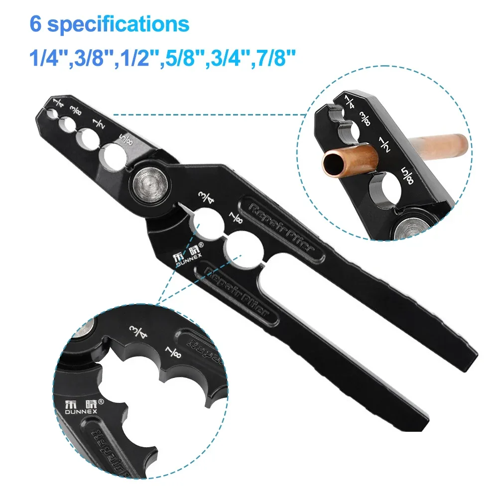 6 IN 1 Copper Tube Rounder Plier Flat Aluminum Tube Repair Plier Refrigeration Tool Round Pipe Air Conditioning Versatile Repair