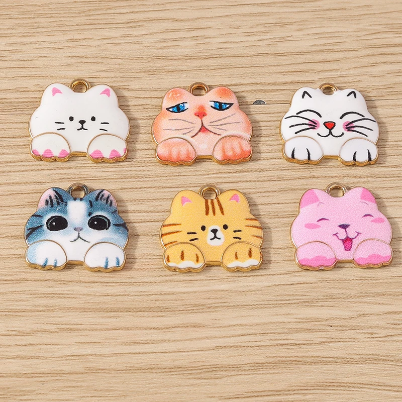 10 Stück niedliche, gemischte Emaille-Anhänger in Tierform (Katze, Fisch, Schmetterling) zum Basteln von Halsketten, Ohrringen, Armbändern, DIY-Bastelarbeiten, Schmuck und Geschenken – Detail 10