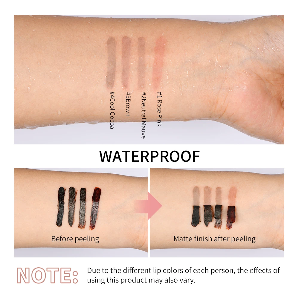 4 colori Peel Off Lip Liner Matita labbra impermeabile a lunga durata Labbra idratanti Gloss Tattoo Lipgloss Rossetti Cosmetici