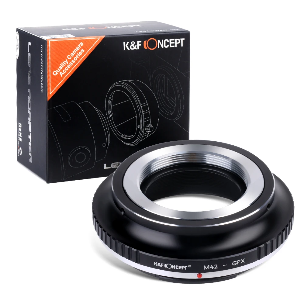 K&F Concept M42 para GFX Adaptador de lente M42 Lente de montagem com parafuso para câmera Fuji GFX de formato médio 50R 50S 50SII 100 100S