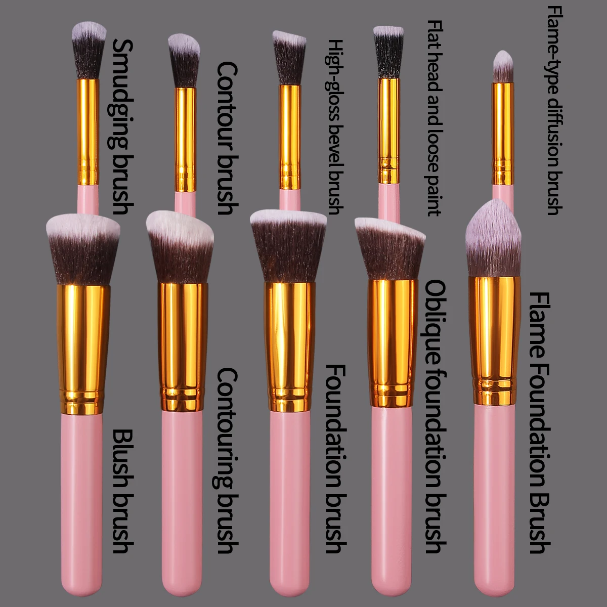 17PCS pink makeup brush set, including facial makeup brush set + makeup sponge powder puff set + portable storage bucket