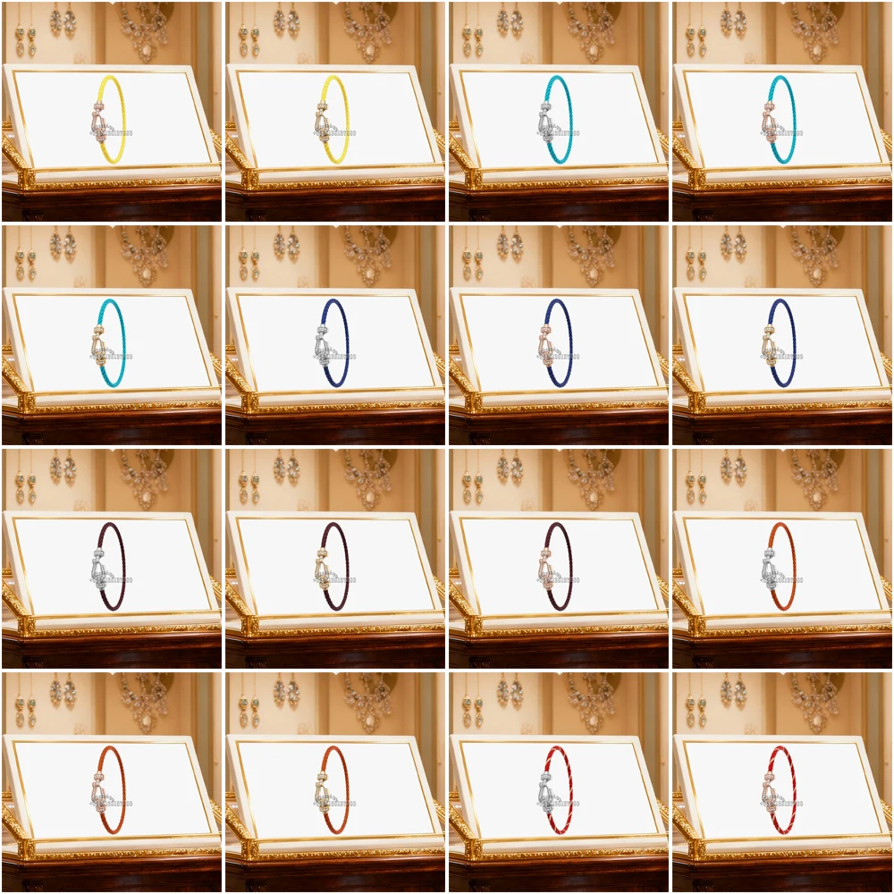 

Gryan 2025 New WhiteZircon M Size Horseshoe Green Nylon Bracelet female Suitable Daily Wear Party Gifts Luxurious Couple Jewelry