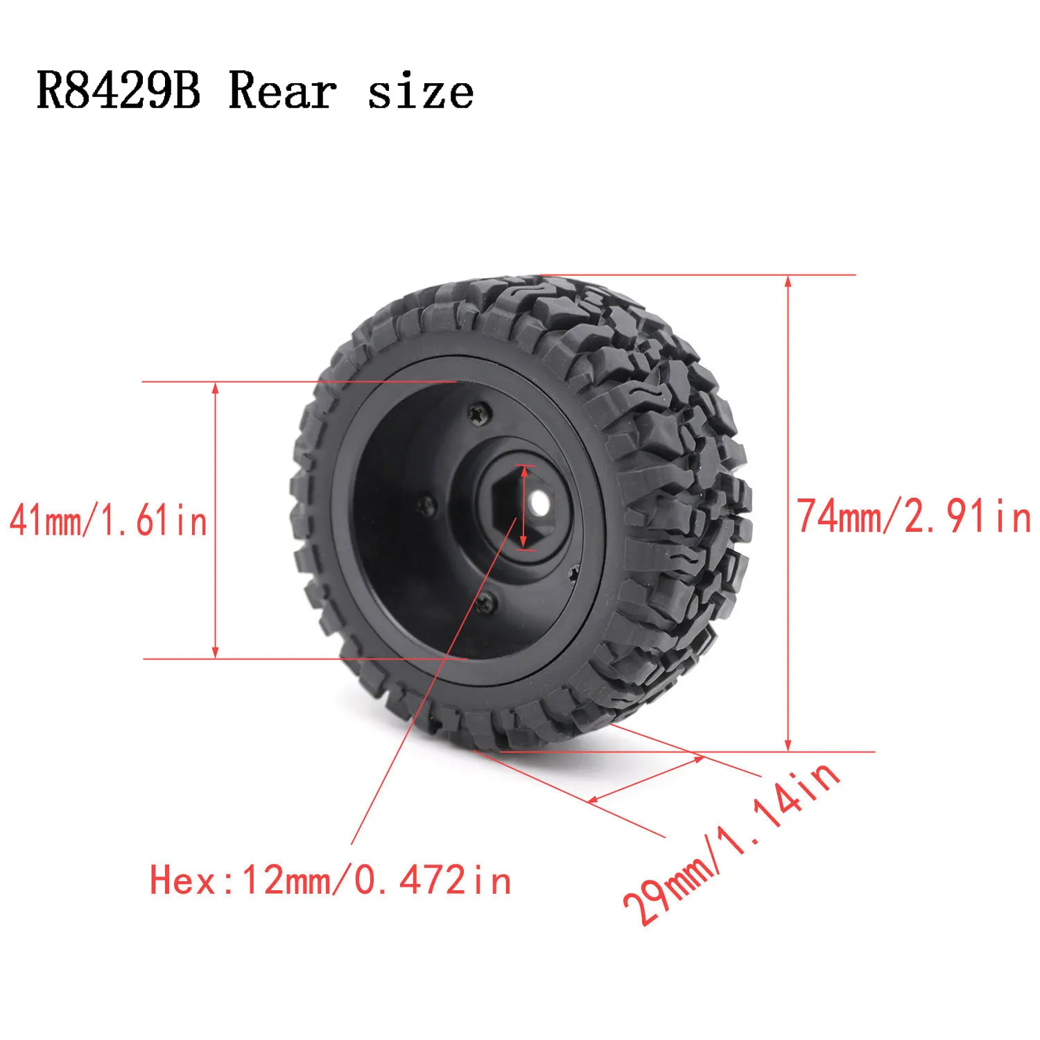 Vorne Hinten Reifen Rad Reifen für Wltoys 144001 144010 124016 124017 124010 ZD Racing BX12 1/12 1/14 RC Off-Road Auto Upgrade Teile – Detail 13