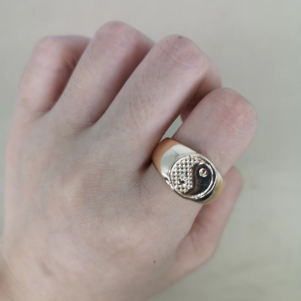 

Personalized Fashion Tai Chi Yin Yang Ring Zinc Alloy High Quality Metal Ring For Women Popular Accessories Party Birthday Gift