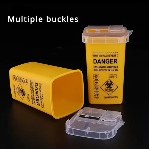 Caja de colección de puntas de aguja de tatuaje de 1L, caja de residuos de artista, cubo de basura duradero y afilado, accesorios de puntas de agujas de tatuaje, herramienta de artista de tatuaje
