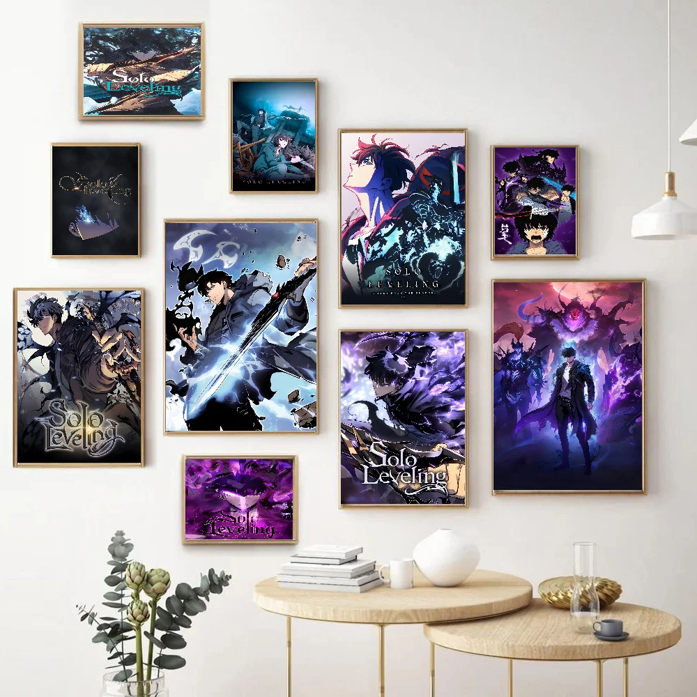 

S-Solo L-Leveling Self-adhesive Art Poster Waterproof Paper Sticker Coffee House Bar Posters Wall Stickers