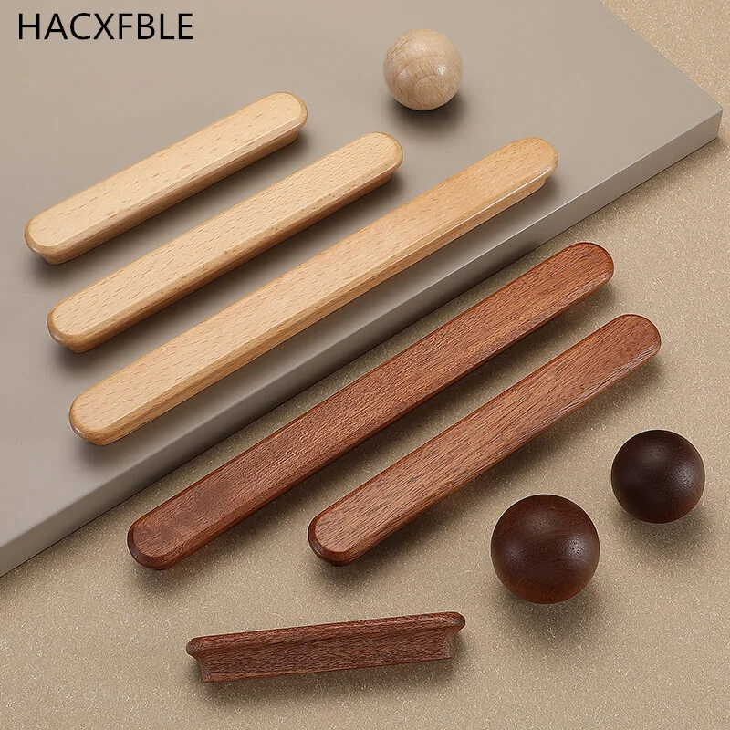 

Walnut Wooden Furniture Handles Drawer Knobs Kitchen Cabinets Long Handles Cabinets Dresser Knobs Wardrobe Solid Wood Pulls