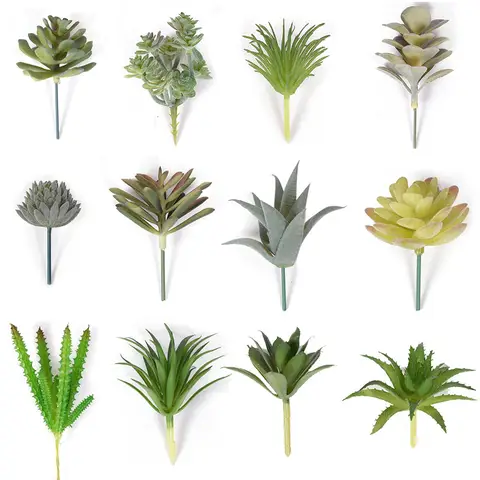 1Pcs Artificial Succulent Plants Green Plant Decorations Cactus Small Ornaments Indoor Office Potted Bonsai Garden Arrange Decor