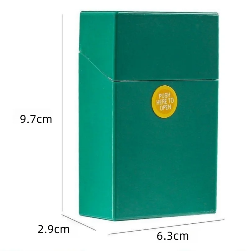 20-Pack Simple Style Hard Plastic Cigarette Case with Push-to-Open Lid, Durable, Pressure Resistant, Waterproof, Moisture-Proof