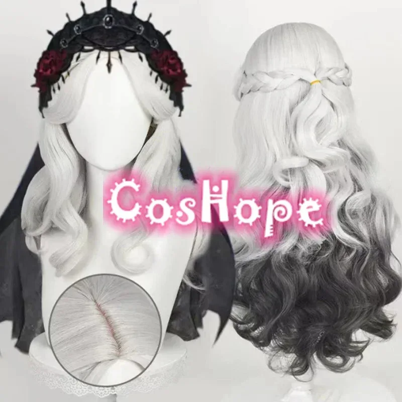 Peruka Ada Mesmer Kręcone Falowane Czarno-Szara Peruka Anime Cosplay Odporna na Ciepło Syntetyczna Peruka;3,c'5.b;8'