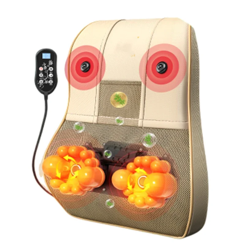 

Household 220v Cervical Massager Neck Waist Back Multi-functional Lumbar Cushion Whole Body Electric Shoulder Kneading Pillow