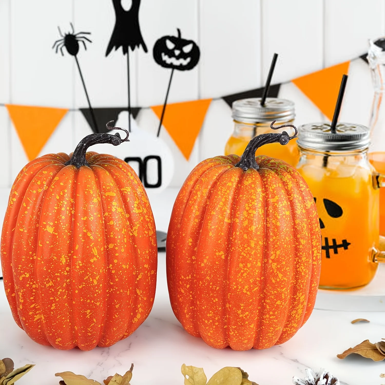 Large Artificial Foam Pumpkin - Lifelike Decoration, Suitable for Halloween and Thanksgiving Activities, Can Draw DIY Crafts