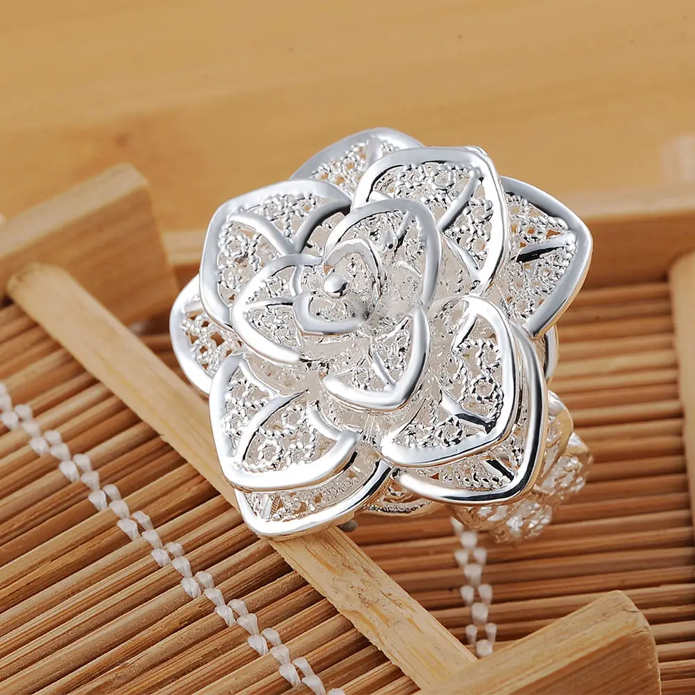 925 sterling  Silver Plated Ring women lady open factory price simple design beautiful festival gifts trendy Jewelry