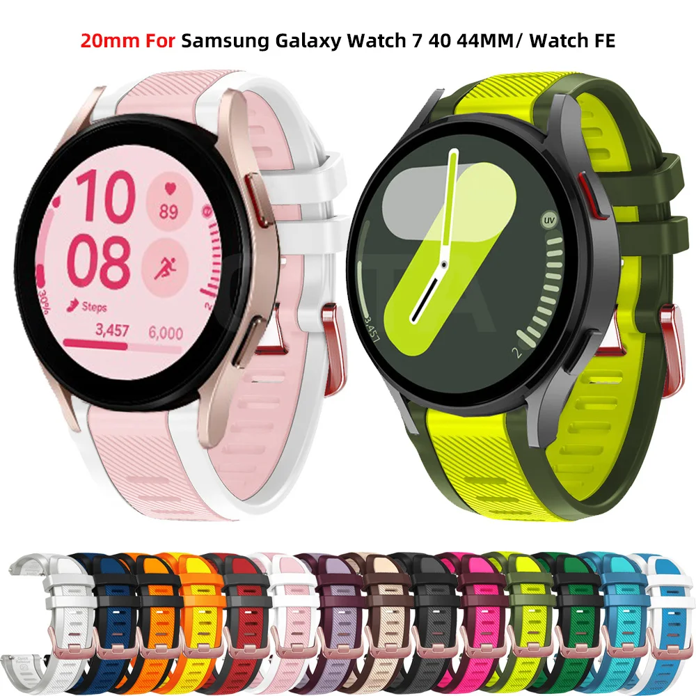 สายรัดข้อมือซิลิโคนสำหรับ Samsung Watch 7 6 5 Pro 44mm 40mm 45mm สร้อยข้อมือสำหรับ Galaxy Watch FE 6 CLASSIC 43mm 47mm