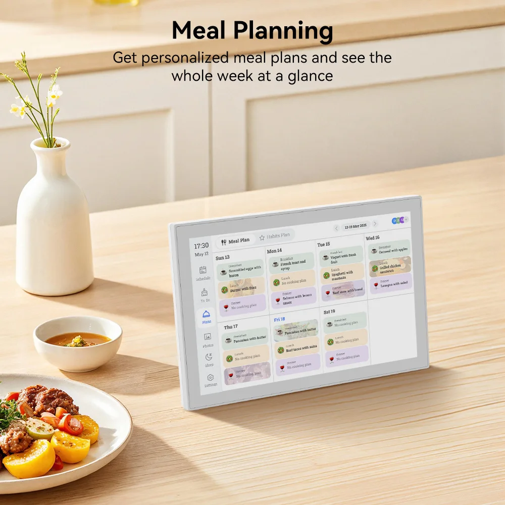15,6 Zoll Touchscreen WLAN Smart Digitaler Kalender Interaktives Display Digitaler Bilderrahmen Kalenderplaner mit App für die Familie