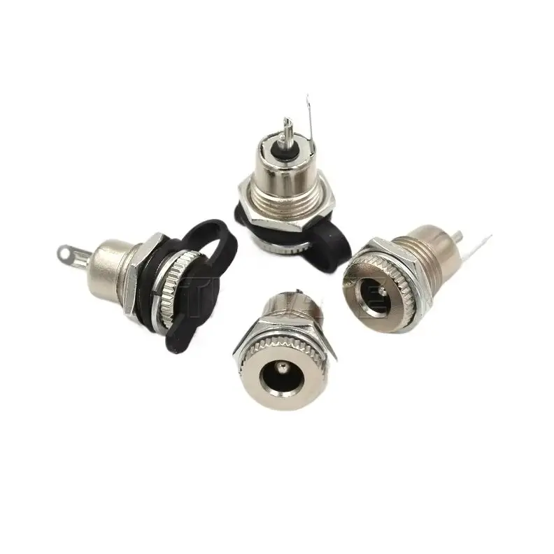 1pcs DC-099 Power Socket. 5.5*2.1/2.5mm. Metal High-Current Charging Female Socket. Full Copper DC Plug with Thread.