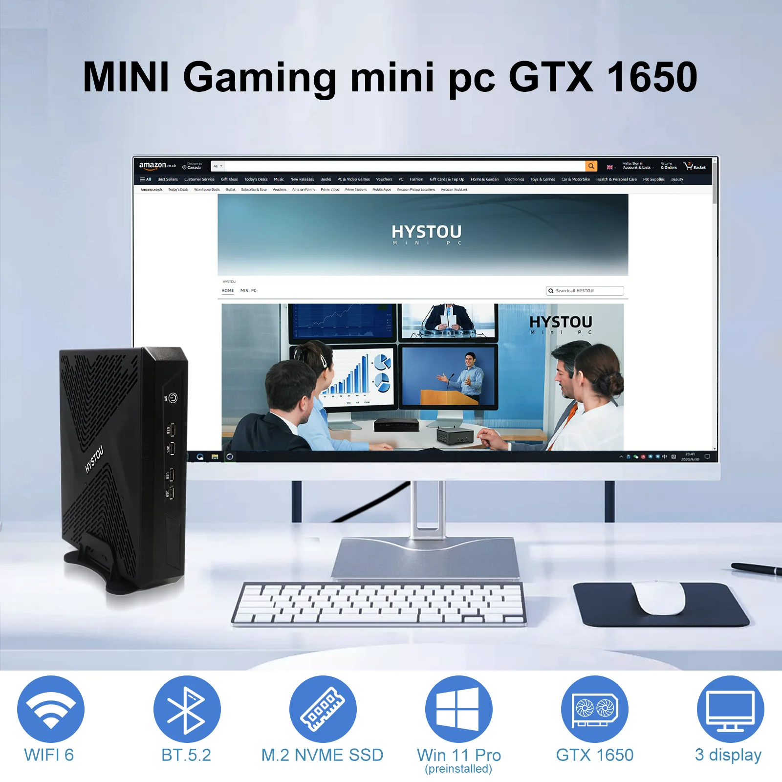 Histou-Mini PC Intel Core i5 ، كمبيوتر مكتبي ثنائي القنوات ، DC 19V ، 7.9A ، 9th CPU ، 1x2 ، M Key ، PCIE3.0 ، 64GB