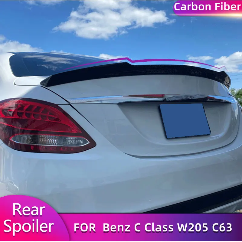 Carbon Fiber Rear Trunk Spoiler Wings for Benz C Class W205 C300 C43 C63 AMG Sedan 4-Door 2015-2020 Car Rear Spoiler Wing Lip