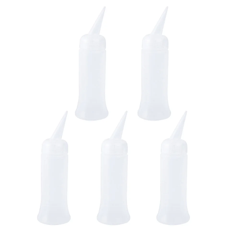 

5 Pcs Plastic Hair Wash Bottle Applicator for Alcohol Safe Toiletries Small Bottles Empty with Scale Hairdressing