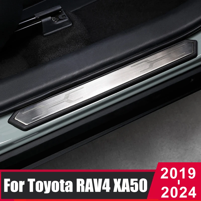 

For Toyota RAV4 XA50 Hybrid 2019 2020 2021 2022 2023 2024 Stainless Steel Car Door Sill Scuff Plate Cover Welcome Pedals Trims