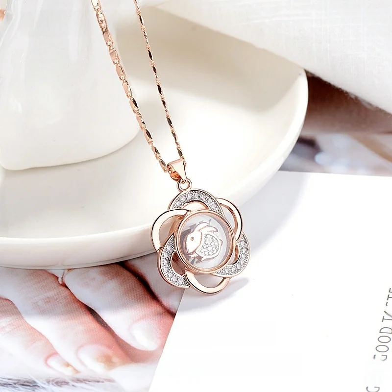 18k-rose-gold-plated-necklace-fortune-turns-around-zodiac-animal-sign-wealth-and-prosperity-women's-style-fashion-jewelry-pen