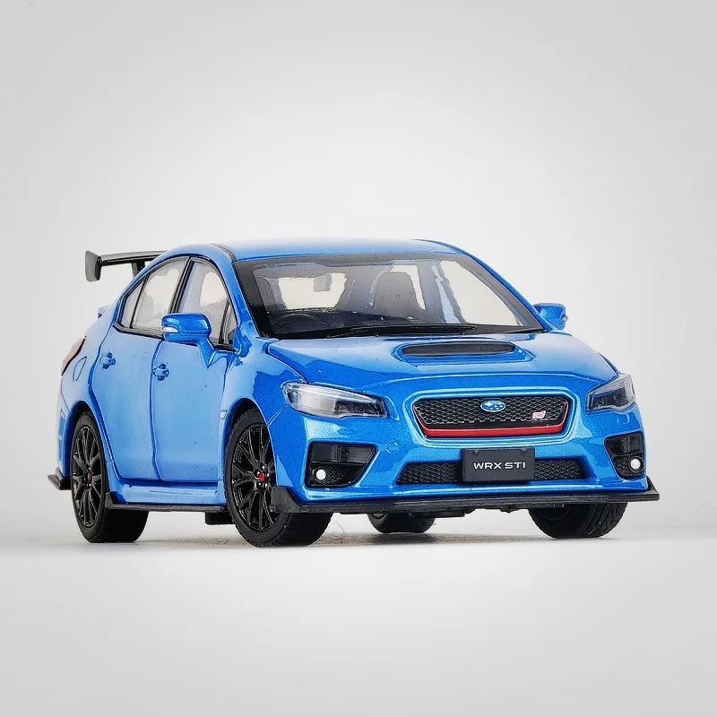 1/32 Subaru STI WRX S207 Toy Car Miniature Model JKM Diecast Alloy Racing Model Lighting Doors Openable Collection Gift For Boy