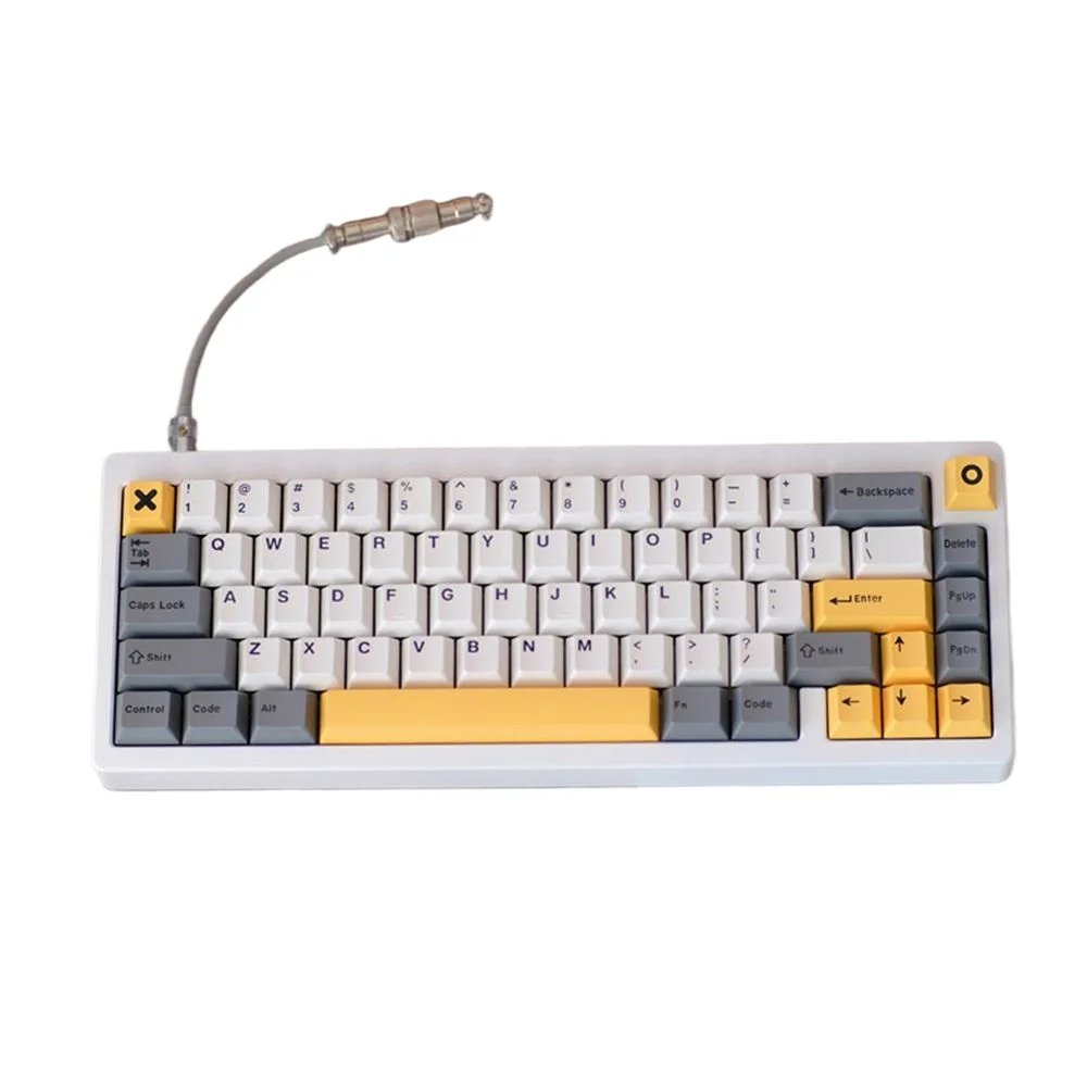 Aifei GMK Heavy Industry Keycaps with ABS Bicolor Dye Gaming For Mechanical Keyboard Grey Yellow