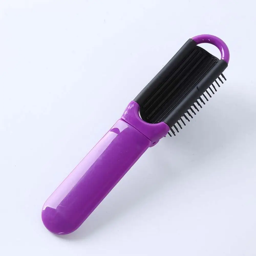 Anti Static 2 in 1 Comb Mirror Set Colorful Dual-Use Foldable Hair Brush with Mirror Mini Compact Pocket Air Bag Hair Comb