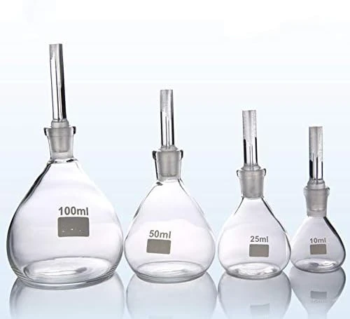 5ml to 100ml Glass pycnometer, specific gravity bottle, picknometer for Lab Glassware With glass plug