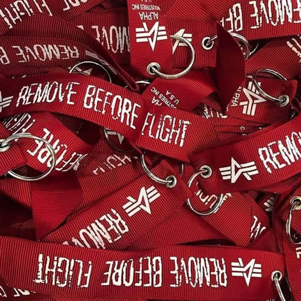 Red Ribbon Remove Before Flight Sleeve Decor For Alpha MA1 MA-1 Jacket