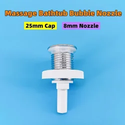 8mm Nozzle 25mm Cover Ultra-thin Straight Bubble Nozzle Φ8 Chromed Cap PVC Base Hot Tub Air Jet Massage Bathtub Accessories