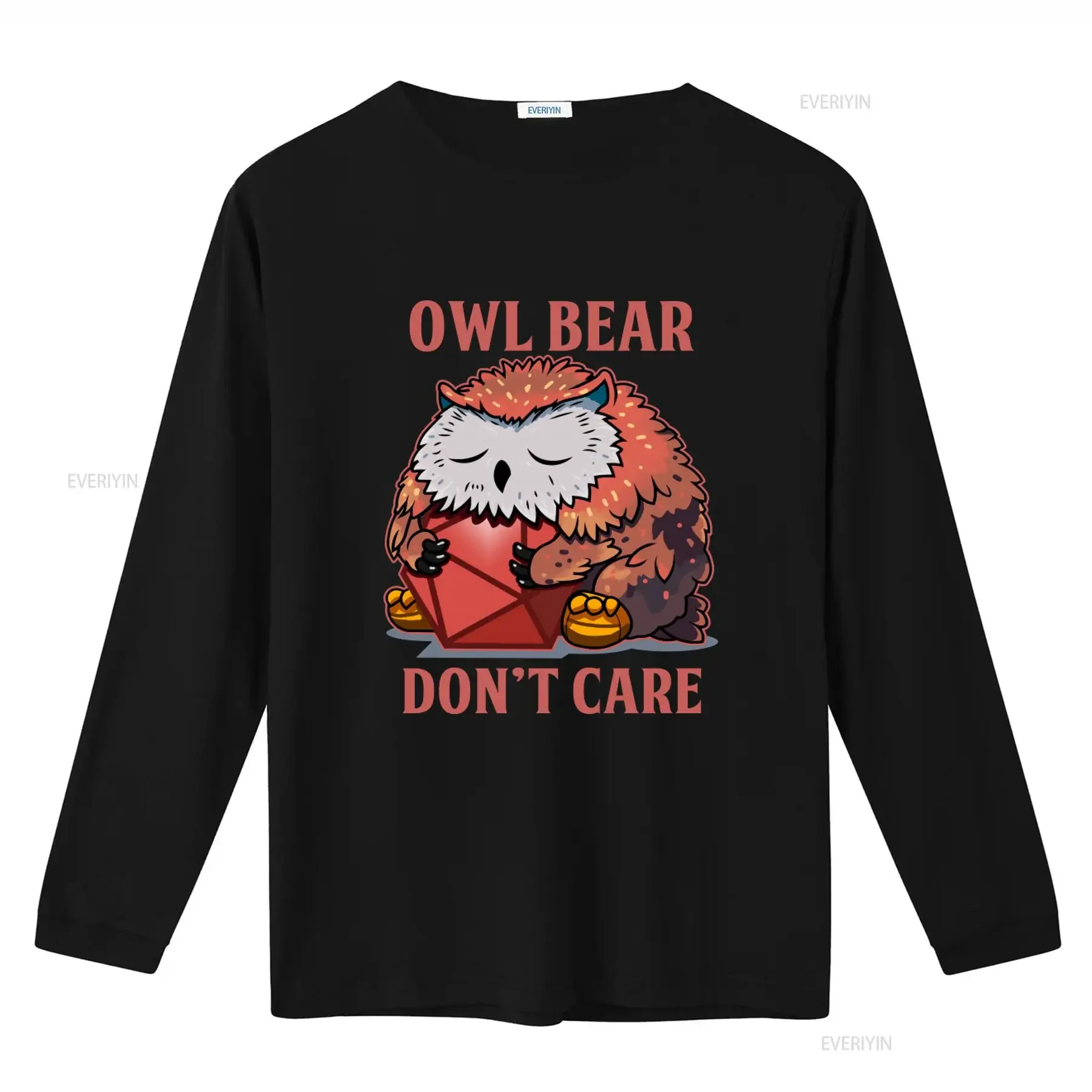 Owl Bear Don't Care T Shirt Dnd Druid Roleplaying Rpg Fantasy Gaming  vintage Washed Stretched streetwear Top For Everyday Wear