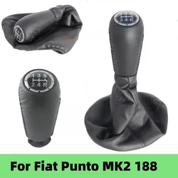 5 Speed Manual Transmission For FIAT PUNTO 188 MK2 Gear Shift Knob Lever Shifter Gaiter Boot Case Collar Car Styling Accessories