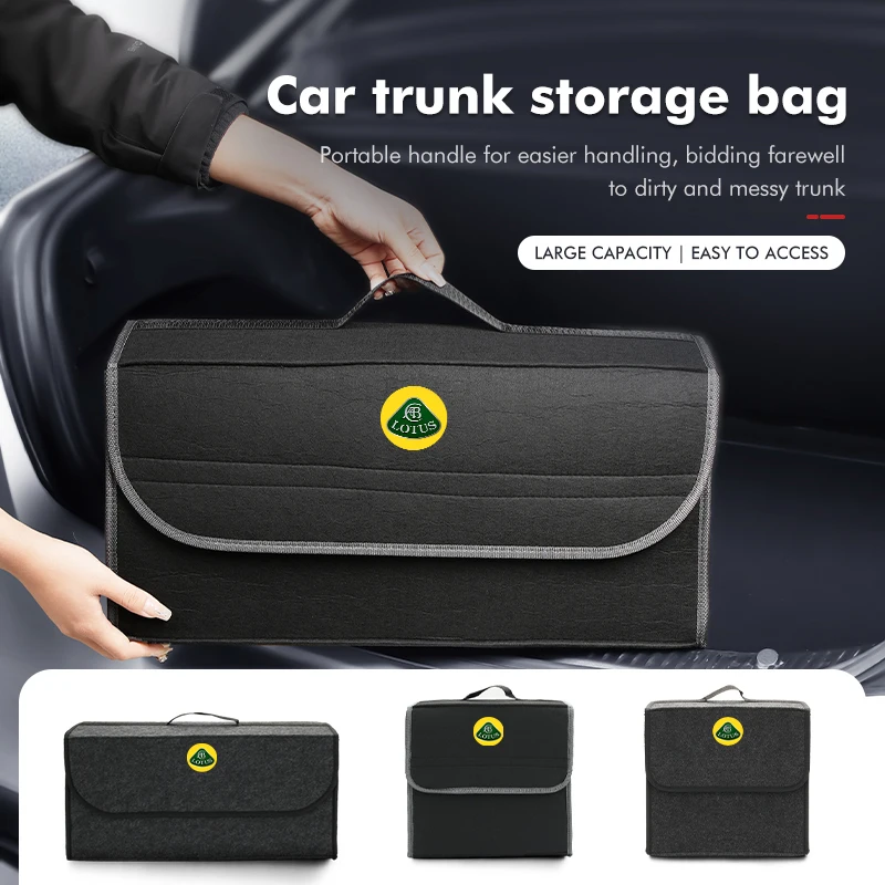 Felt Car Trunk Organizer Large Capacity Folding Storage Bag For Lotus Eletre Emira Evija Envya 3-Eleven Elise Evora Esprit