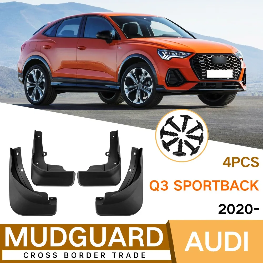 For Audi Q3 Sportback 2020-2024 black car mudguard Reduce dust Resist tire dirt car accessories tools