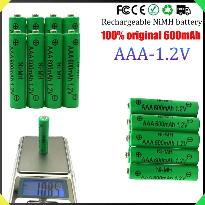 New Pilas Aaa Racargables AAA NiMH Battery 1.2V Pila Recargable 600mAh for Flashlight Electric Toy Remote Control Backup Battery