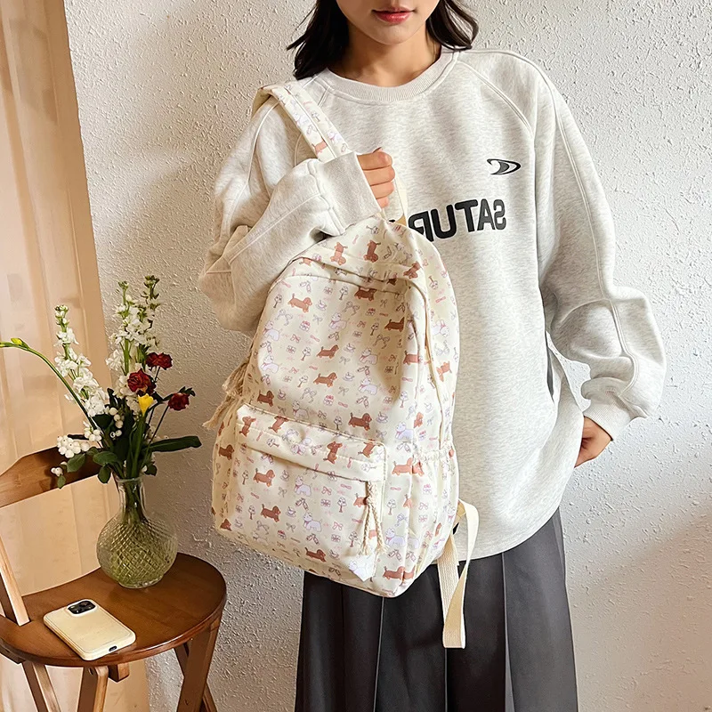 

New Style Backpack For Female Middle School Students Large Capacity Niche Backpack For College Travel Shoulde Bags