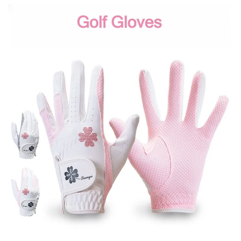 

Fashion Golf Gloves Breathable Comfort Non-slip Wear Resistant Soft Elastic Full Finger Gloves for Women Sport Golf Accessories