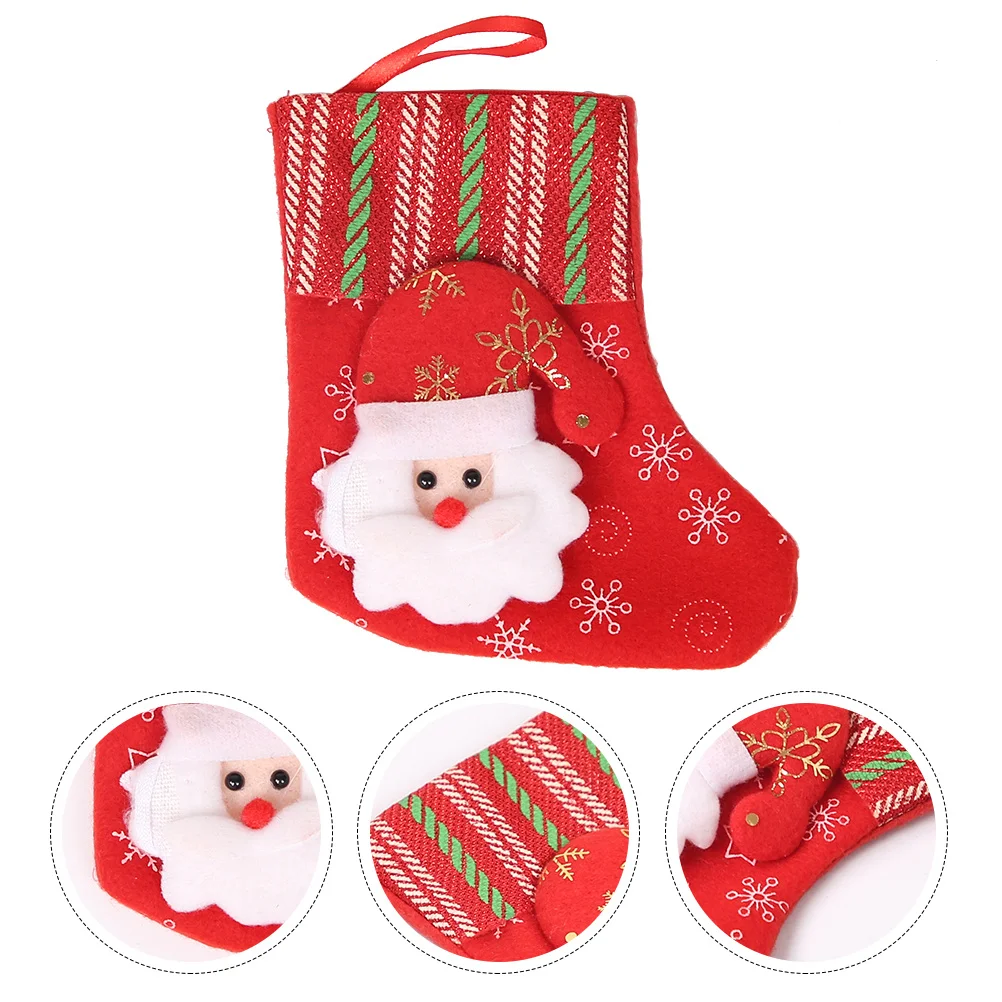 

2 Pcs Christmas Stocking Pendant Decoration 2024 Keys Present Decorations Socks Mini Eve Stockings for Funny Xmas